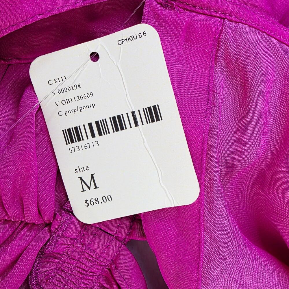 New Free People Crop Top Medium Satin Purple Ruched Tie Back Boho Y2K Festival - Picture 11 of 16
